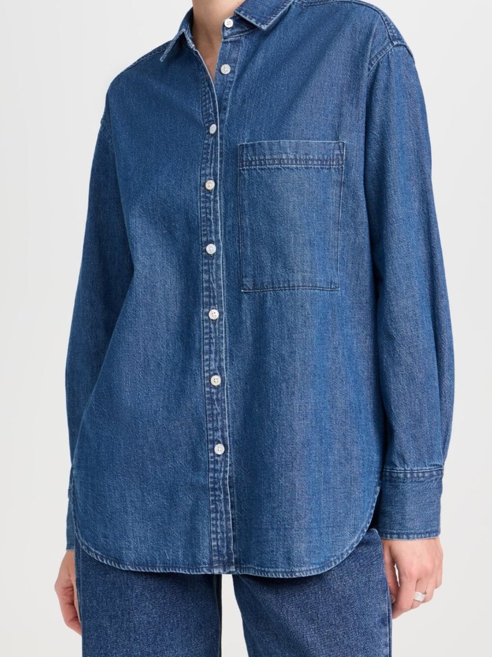 AYR The Denim Deep End Button Down Shirt C'est La Vie Size S